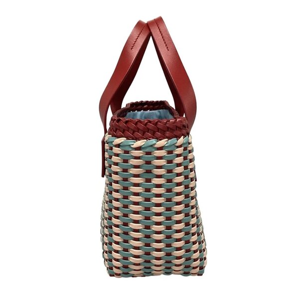 miumiu - Fuoco Orchid (pink) Light Blue Red) leather) Tote Bag 757-081625 - Picture 3 of 14